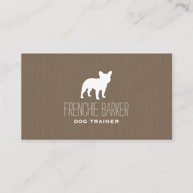 White French Bulldog Silhouette | Frenchie Dog Business Card (Front)