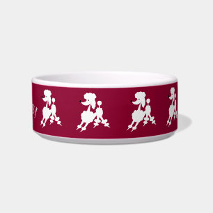 White French Poodles Customisable Name Bowl