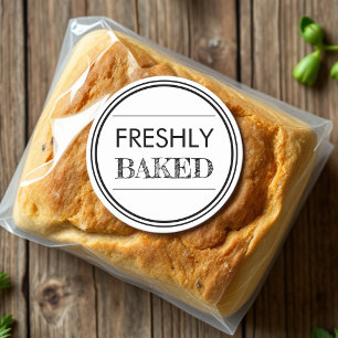 White   Freshly Baked Bread Bakery  Classic Round Sticker