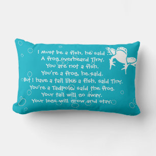 white frogs on blue story time bed time nap lumbar cushion