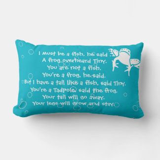 white frogs on blue story time bed time nap lumbar cushion