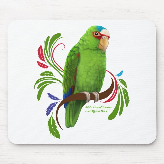 White Fronted Amazon Mouse Pad (Front)
