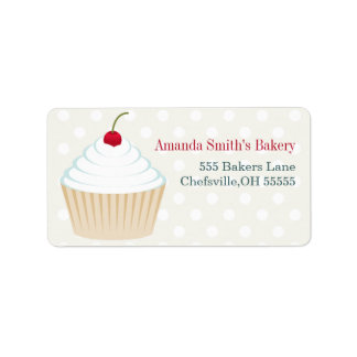White Frosted Cupcake Address Labels