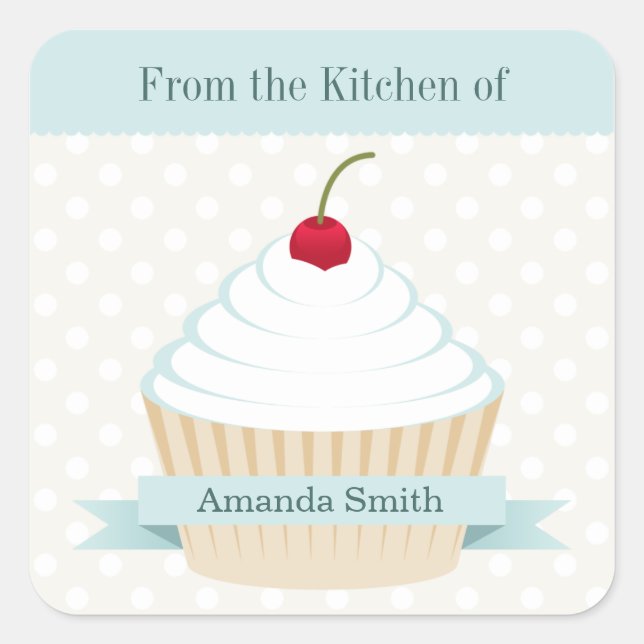 White Frosted Cupcake Kitchen Labels (Front)