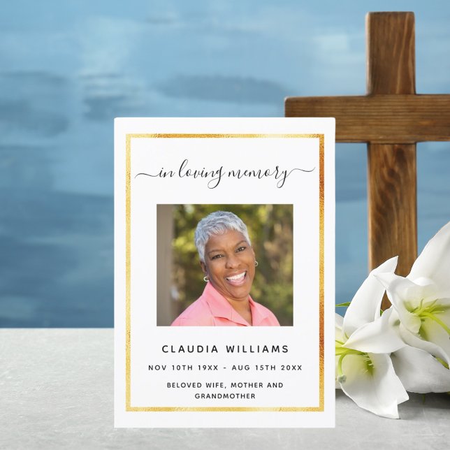 White funeral celebration of life photo program (Creator Uploaded)