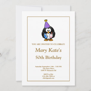 White Funny 50th Birthday Party Invitation