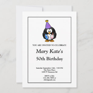 White Funny 50th Birthday Party Invitation