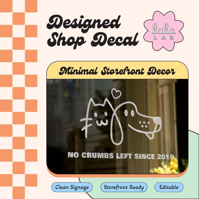 White Funny Pet Shop Window Cling Decoration (Creator Uploaded)