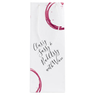 White Funny Wine Puns Wine Bags Gift