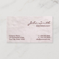 White Fur Anaesthesiologist Business Card