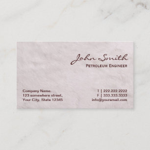White Fur Petroleum Engineer Business Card