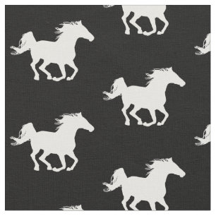 White Galloping Horse Pattern   Horse enthusiast Fabric
