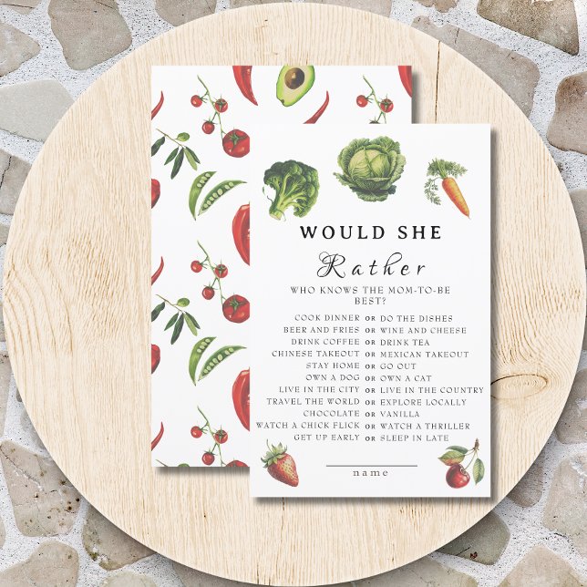 White Garden Baby Shower Would She Rather Game (Creator Uploaded)