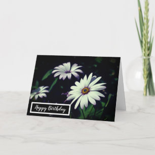 White Garden Flowers Adorable Happy Birthday Card