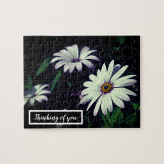 White Garden Flowers Adorable Thinking of You Jigsaw Puzzle