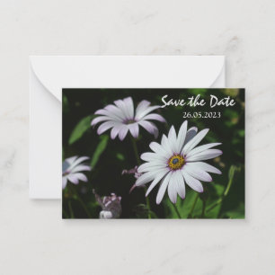 White Garden Flowers Cute Save the Date Card