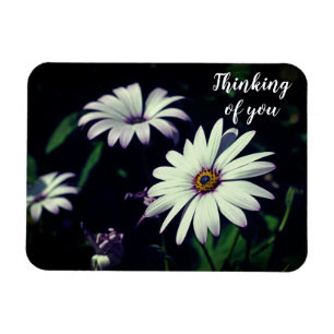 White Garden Flowers Thinking of you Magnet