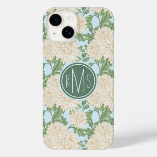 White Garden Mum Flower Pattern Case-Mate iPhone 14 Case