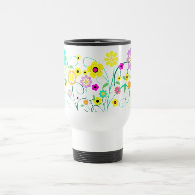 White Garden Travel Mug (Center)