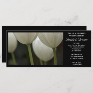 White Garden Tulips Spring Engagement Party Invitation