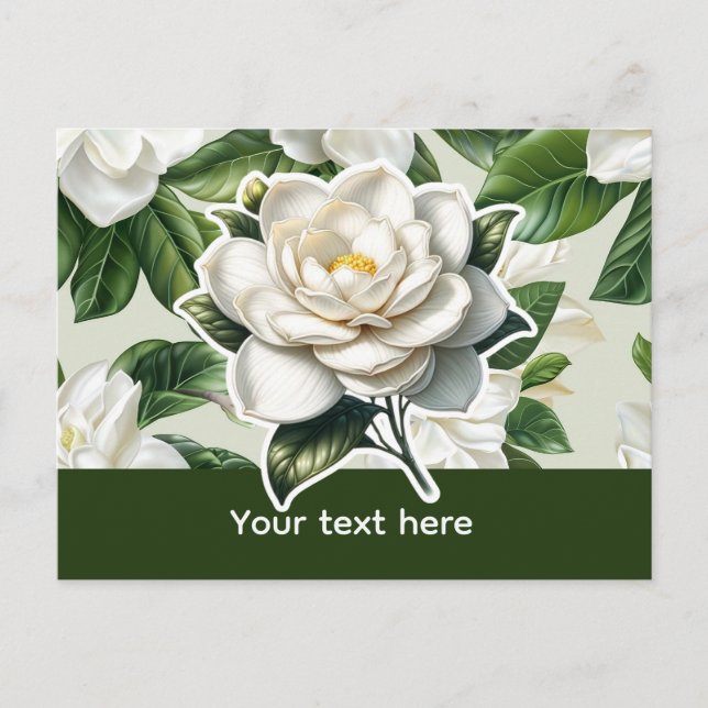 White Gardenia Flowers Postcard (Front)