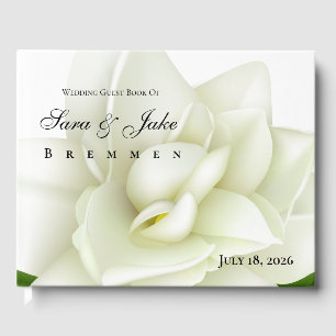 White Gardenia Wedding Guest Book