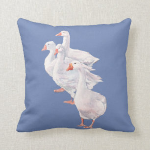 White Geese Original Art Pillow