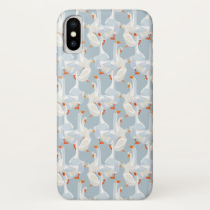 White Geese Pattern iPhone X Case