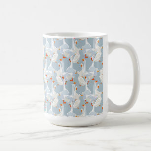White Geese Pattern Coffee Mug