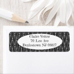 White Geometric Repeat Return Address Label