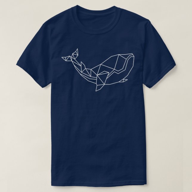 White Geometric Whale T-Shirt (Design Front)