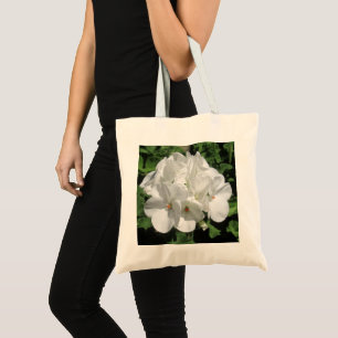 White Geranium Flower Photo Tote Bag