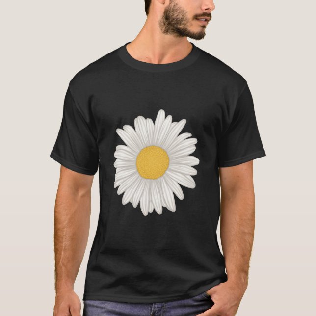 White Gerbera Daisy Flower T-Shirt (Front)
