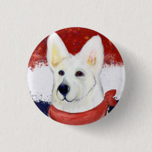 White German Shepherd 3 Cm Round Badge
