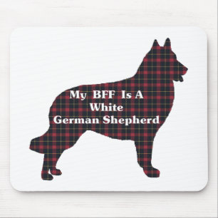 WHITE GERMAN SHEPHERD BFF Gifts Mouse Pad