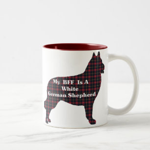 WHITE GERMAN SHEPHERD BFF Gifts Two-Tone Coffee Mug