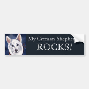 WHITE GERMAN SHEPHERD BUMPER STICKER