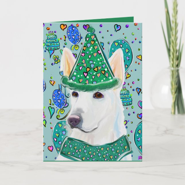 WHITE GERMAN SHEPHERD  CARD (Front)