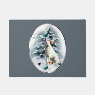 White German Shepherd Christmas Doormat