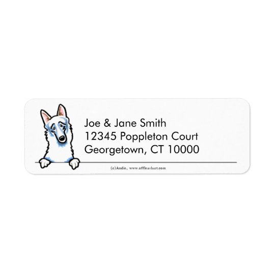 White German Shepherd Clean & Simple Return Address Label