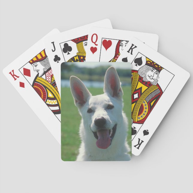 White German Shepherd Dog Playing Cards (Back)