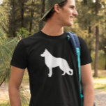 White German Shepherd Dog Silhouette T-Shirt<br><div class="desc">GSD Lover's Tee</div>