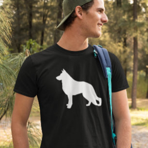 White German Shepherd Dog Silhouette T-Shirt