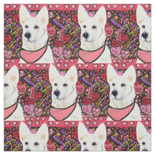 White German Shepherd Fabric