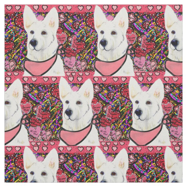 White German Shepherd Fabric (Swatch)