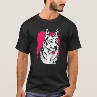White German Shepherd Face Artwork T-Shirt