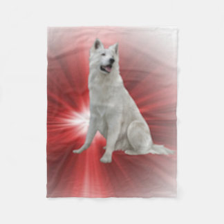 White German Shepherd Fleece Blanket