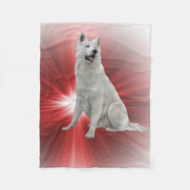 White German Shepherd Fleece Blanket (Front)