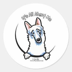 White German Shepherd IAAM Classic Round Sticker