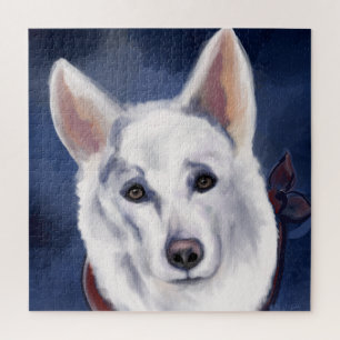 WHITE GERMAN SHEPHERD     JIGSAW PUZZLE